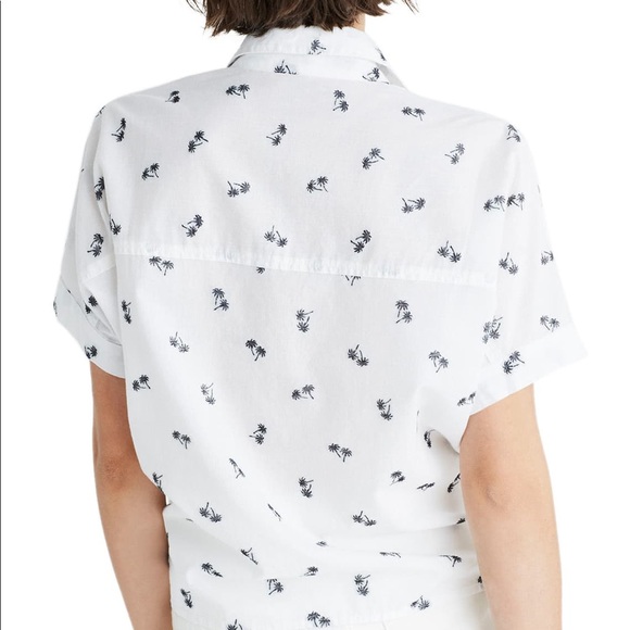 Madewell Palm tie front button top - Picture 7 of 8